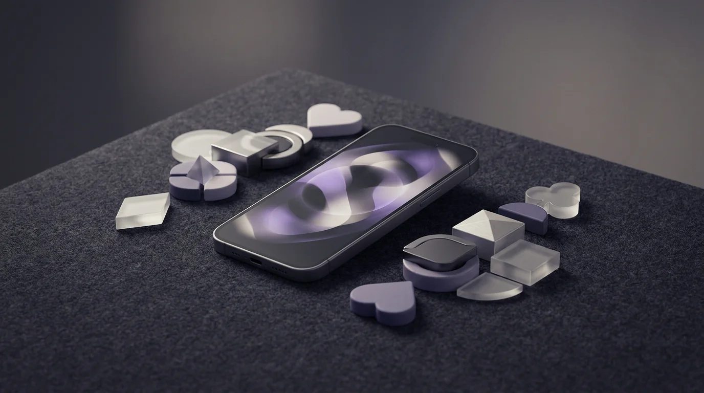 Redaksjonell illustrasjon av kryptobasert nettcasino på mobil og digitale tokens